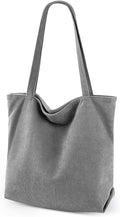 Gray corduroy handbag